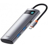 Baseus Metal Gleam Series 7-in-1 Multifunctional Type-C HUB Gray (WKWG020113)