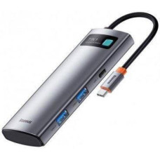 Baseus Metal Gleam Series 7-in-1 Multifunctional Type-C HUB Gray (WKWG020113)
