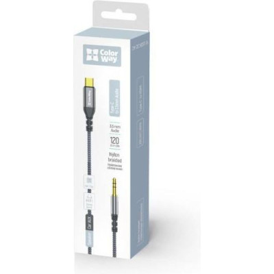 ColorWay USB Type-C to 3.5mm 1.2m Grey (CW-CBPDJ071-G)