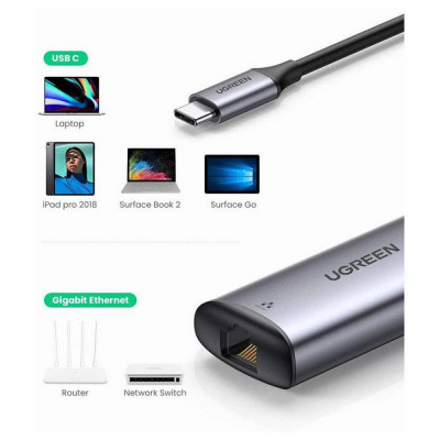 UGREEN CM275 USB-C to 2.5 Gigabit Ethernet Adapter Grey (70446)