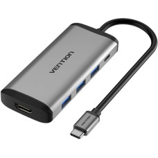 Vention Type-C to HDMI/USB3.0х3/PD 0.15m Gray (CNBHB)