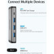 Vention Type-C to HDMI/USB3.0х3/PD 0.15m Gray (CNBHB)