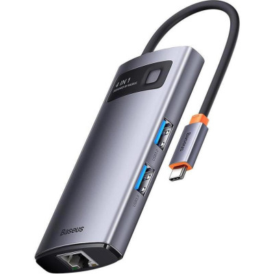 Baseus Metal Gleam Series 4-in-1 Multifunctional Type-C Hub Gray (WKWG070113)