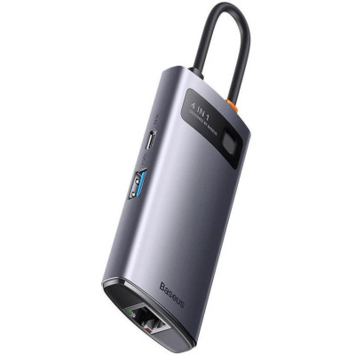 Baseus Metal Gleam Series 4-in-1 Multifunctional Type-C Hub Gray (WKWG070113)