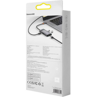 Baseus Metal Gleam Series 4-in-1 Multifunctional Type-C Hub Gray (WKWG070113)