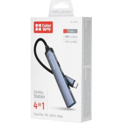 ColorWay USB-C 4-in-1 USB-C2.0х3/USB3.0 (CW-HUB07)