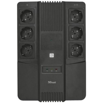 Trust Maxxon 800VA UPS with 6 standard wall power outlets BLACK 23326