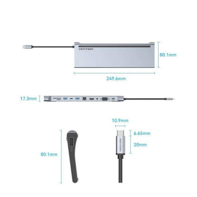 Vention USB 3.1 Type-C Universal Dock 11 in 1 (THTHC)