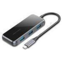 Vention 5 in 1 Type-C-USB-PD 4USB 3.0 0.15m Black (TFDHB)