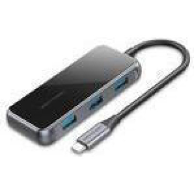 Vention 5 in 1 Type-C-USB-PD 4USB 3.0 0.15m Black (TFDHB)