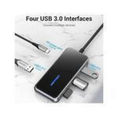 Vention 5 in 1 Type-C-USB-PD 4USB 3.0 0.15m Black (TFDHB)