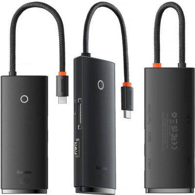 Baseus Lite Series 6-Port USB-A HUB Black (WKQX050001)