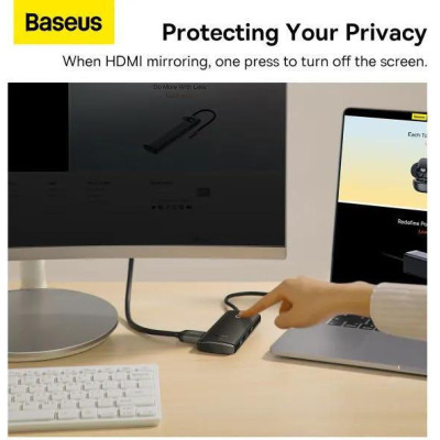 Baseus Lite Series 6-Port USB-A HUB Black (WKQX050001)