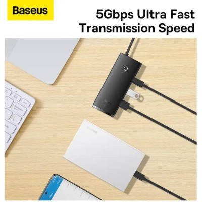 Baseus Lite Series 6-Port USB-A HUB Black (WKQX050001)