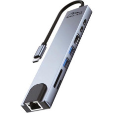 Media-Tech Hub 8 in 1 100W Gray (MT5046)