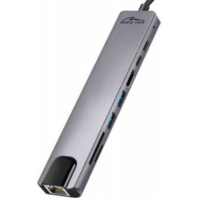 Media-Tech Hub 8 in 1 100W Gray (MT5046)