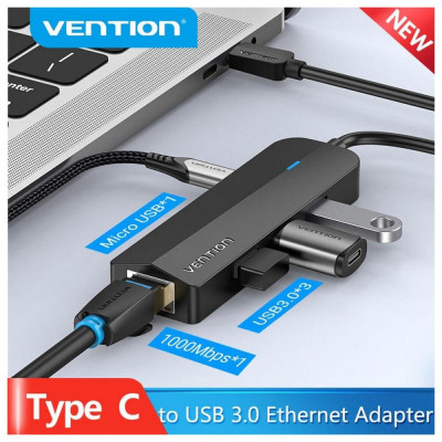 Vention Hub USB 3.1 Type-C Multi-Function 5 in 1 Black (TGPBB)