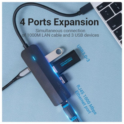 Vention Hub USB 3.1 Type-C Multi-Function 5 in 1 Black (TGPBB)