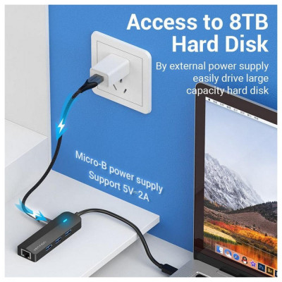 Vention Hub USB 3.1 Type-C Multi-Function 5 in 1 Black (TGPBB)