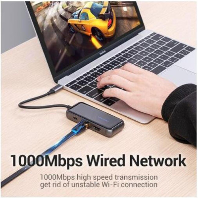 Vention 6-in-1 USB-C to HDMI/USB3.0x3/RJ-45/PD (TFFHB)