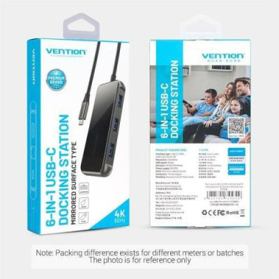 Vention 6-in-1 USB-C to HDMI/USB3.0x3/RJ-45/PD (TFFHB)