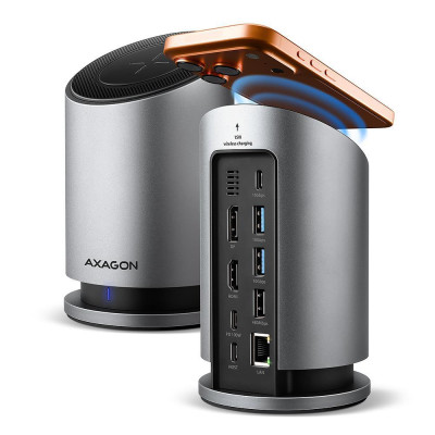 AXAGON 9-in-1 Wireless Charging Hub Grey (HMC-WL9)