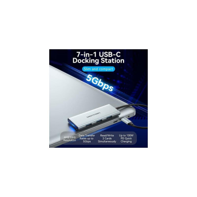 Vention 7-in-1 USB-C to HDMI/USB3.0x3/SD/TF/PD (TOPHB)