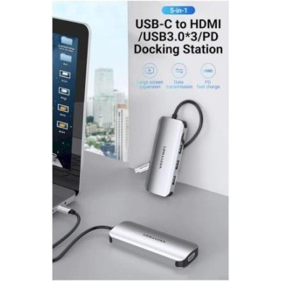 Vention 5-in-1 USB-C to HDMI/USB3.0x3/PD (THFHB)