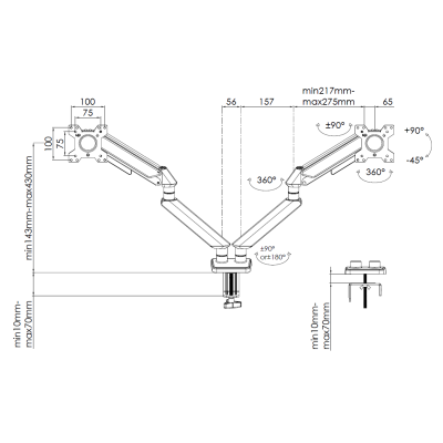 Anda Seat Stealth II Duo 17''-32'' Black (AD-W-A6D-2S-BB)