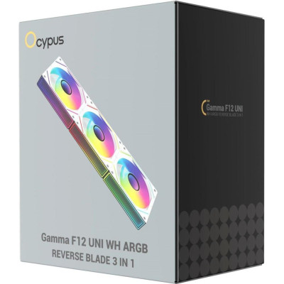 Ocypus GAMMA F12 UNI ARGB REVERSE BLADE 3 IN 1 WH (GAMMA-F12-WH3AM01U-GL)