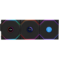 LIAN LI Uni Fan TL Wireless LCD 120 w/controller Black 3-Pack (G99.12TLLCD1W3B.00)