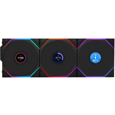 LIAN LI Uni Fan TL Wireless LCD 120 w/controller Black 3-Pack (G99.12TLLCD1W3B.00)