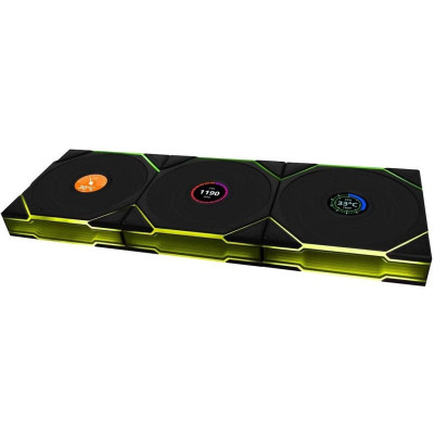 LIAN LI Uni Fan TL Wireless LCD 120 w/controller Black 3-Pack (G99.12TLLCD1W3B.00)