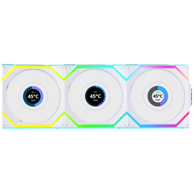 Lian Li Uni Fan SL Wireless LCD 120-3 Reverse White (G99.12RSLLCD1W3W.00)