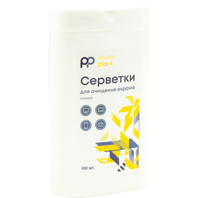 PowerPlant Салфетки чистящие для экранов 100 шт. (FL940653)