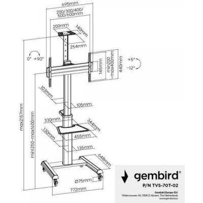 Gembird TVS-70T-02-W