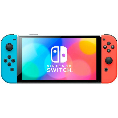 Nintendo Switch OLED with Neon Blue and Neon Red Joy-Con (045496453442)