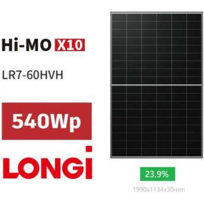 Longi Solar LR7-60HVH-540M Hi-Mo X10 Black Frame
