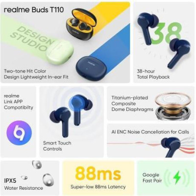 realme Buds T110 Blue
