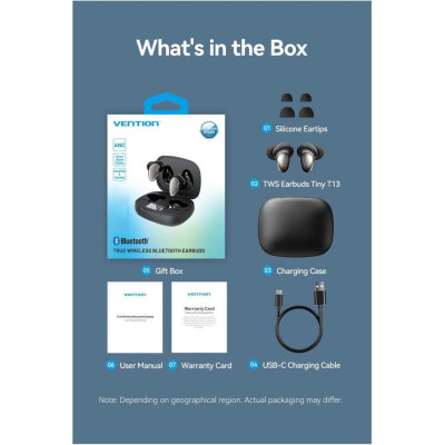 Vention Tiny Earbuds T13 Black (NBNB0)