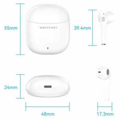 TWS Vention Elf Earbuds E02 White (NBGW0)