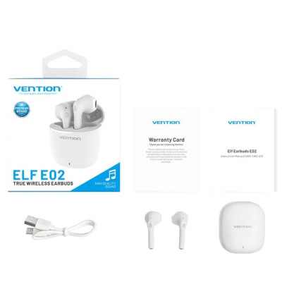 TWS Vention Elf Earbuds E02 White (NBGW0)