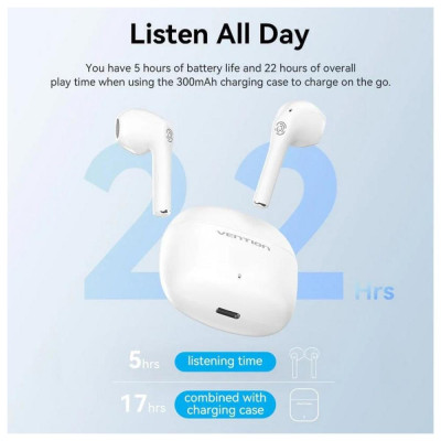 TWS Vention Elf Earbuds E02 White (NBGW0)