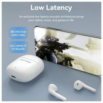 TWS Vention Elf Earbuds E02 White (NBGW0)