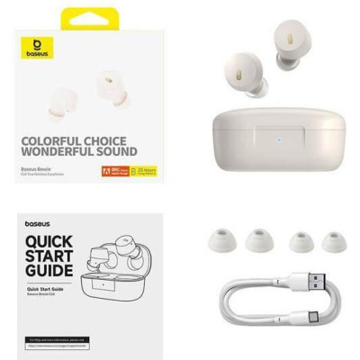 Baseus Bowie E18 True Wireless Earphones Stellar White (A00023800223-00)