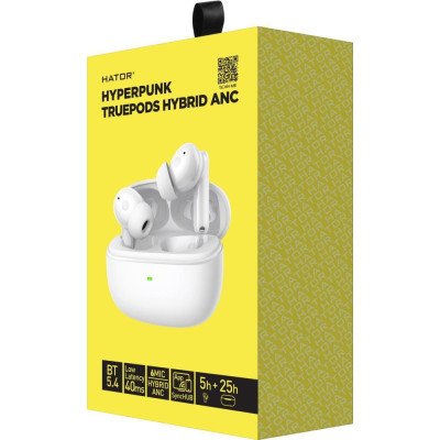HATOR Hyperpunk Truepods Hybrid ANC White (HTA432)