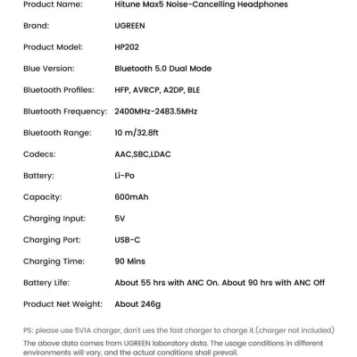 UGREEN HiTune Max5 Black (25255)