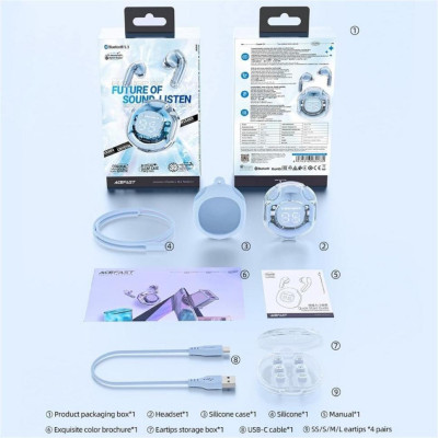 TWS Acefast T8 Ice Blue (AFT8IB) TWS Acefast T8 Ice Blue (AFT8IB)