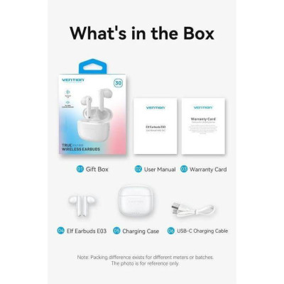 TWS Vention Elf Earbuds E03 White (NBHW0)
