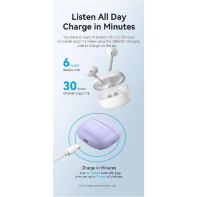 TWS Vention Elf Earbuds E03 White (NBHW0)